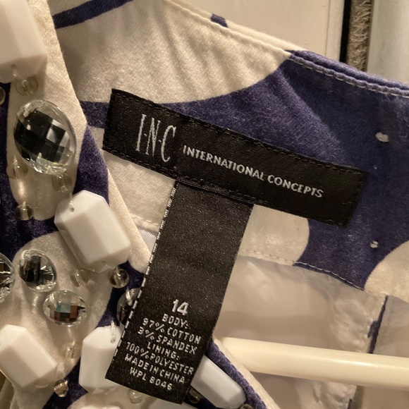 INC International Concepts Beaded Blue & White Dress PRICE DROP - Picture 3 of 8